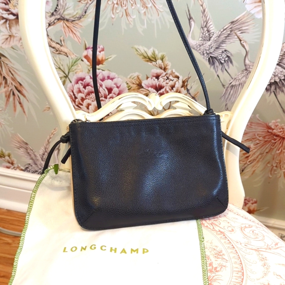 Longchamp leather two tone crossbody purse
